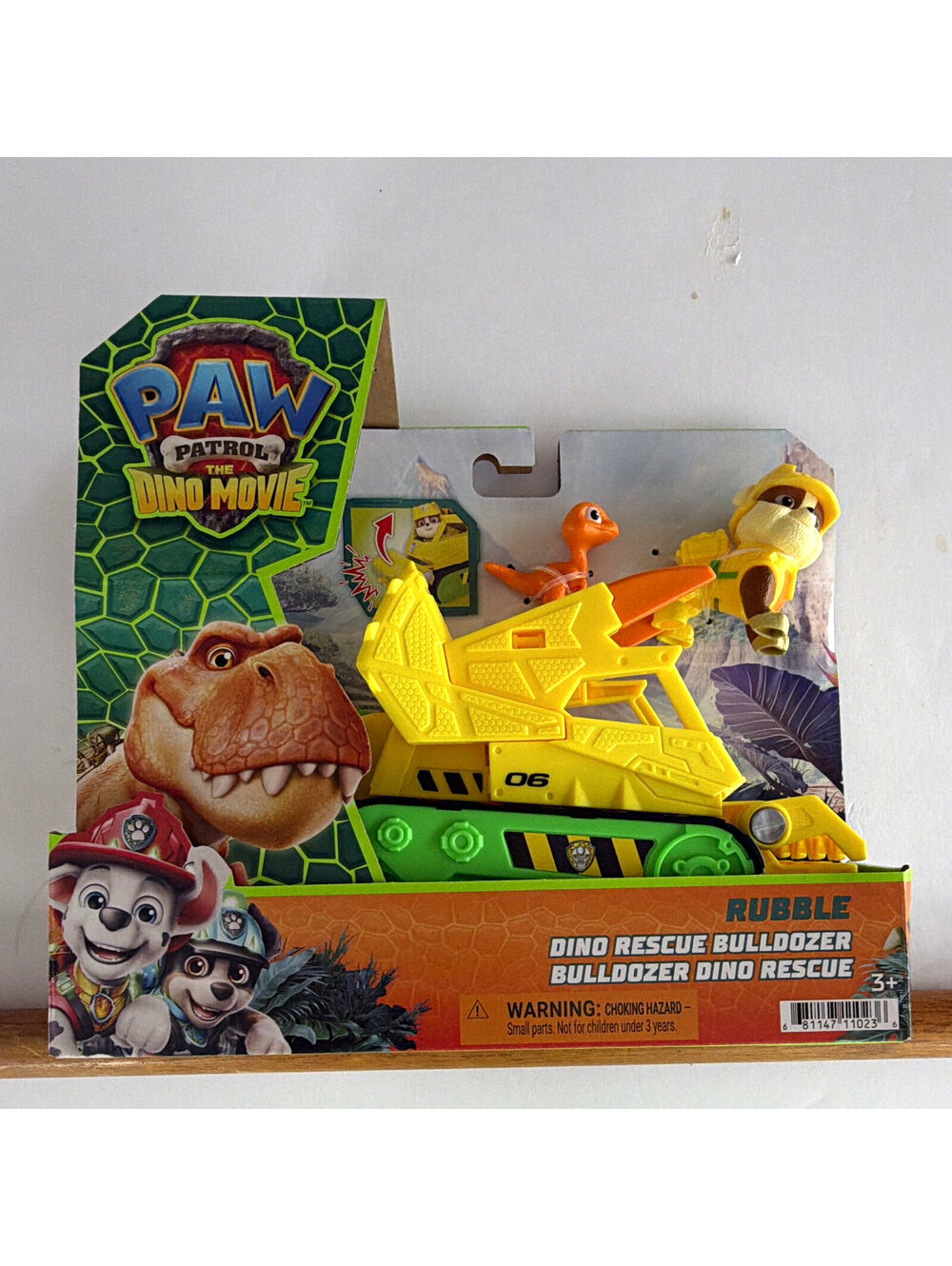 Spin Master PAW Patrol Dino Movie Rubble Dino Rescue Bulldozer Toy